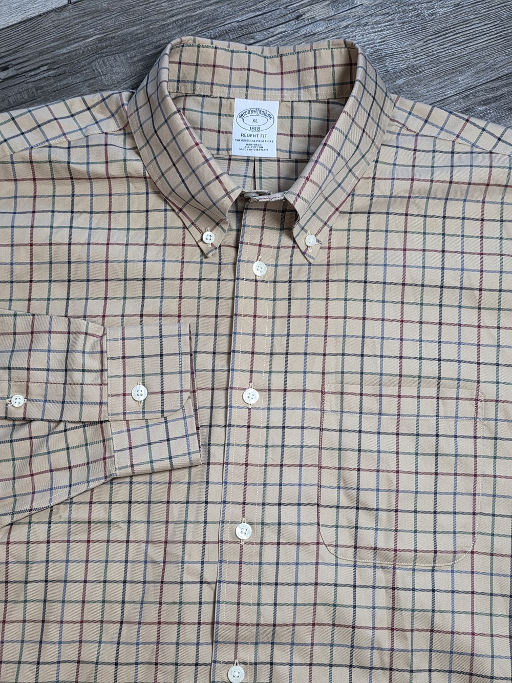 Brooks Brothers Men's Regent Fit Tattersall Button-down Dress Shirt Sz XL *EUC